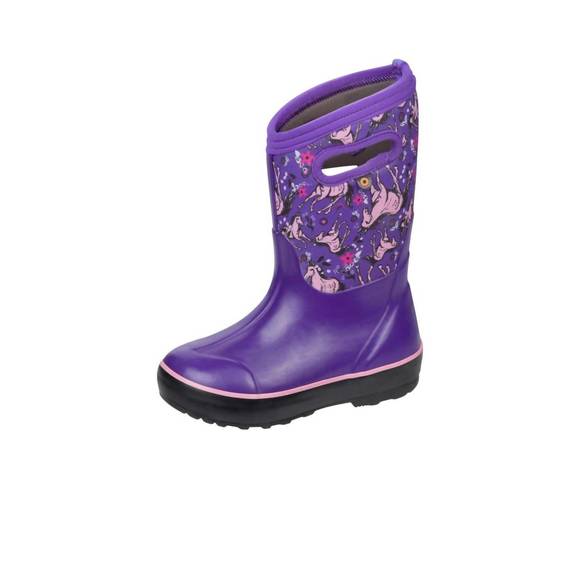 NEW BOGS classic unicorn rain boots in violet multi